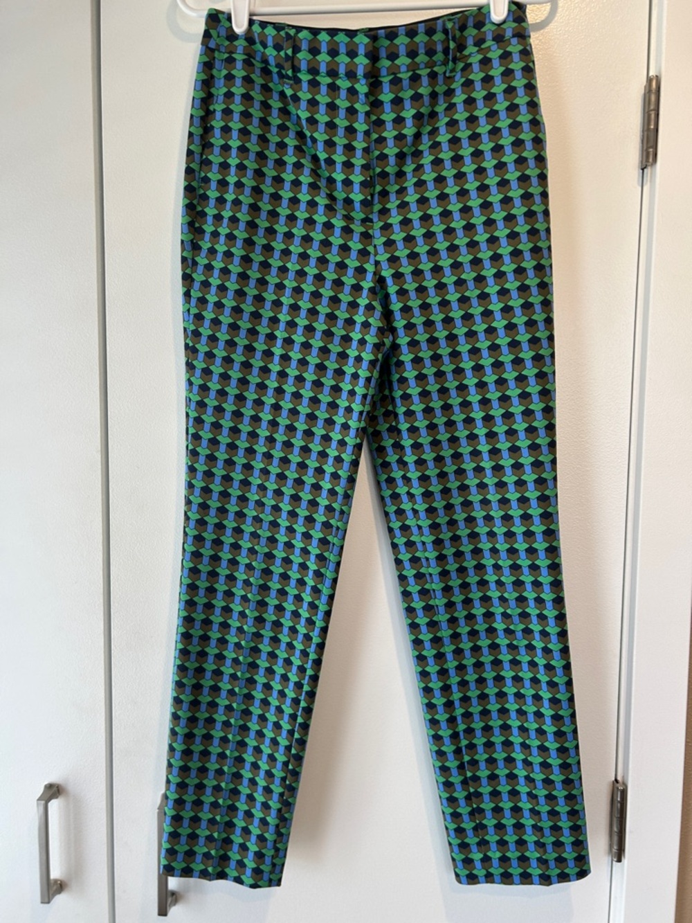 Boden Green & Blue Geometric Chinos